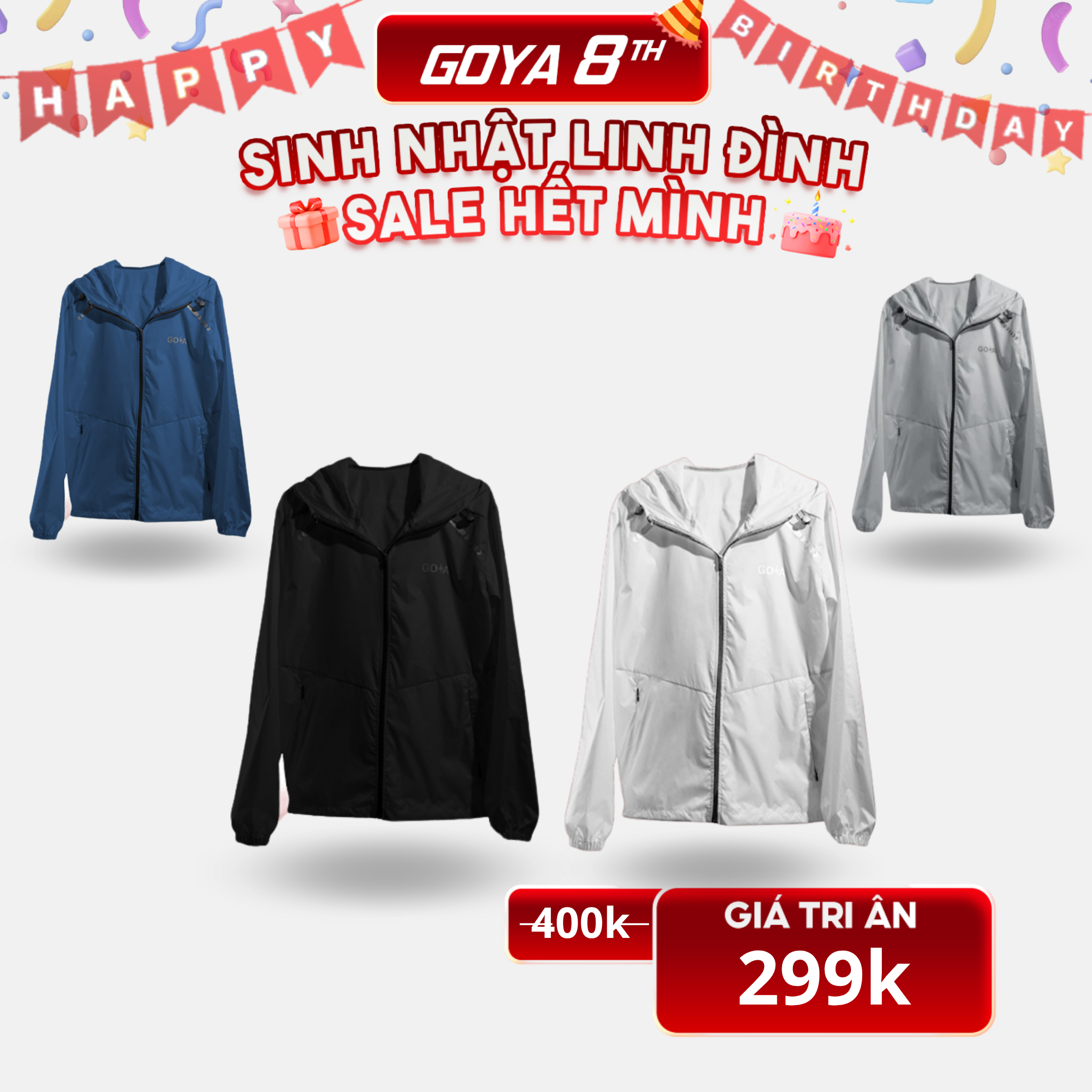  Áo Khoác Gió Thể Thao Goya Chống Thấm Năm 2025 full màu - siêu nhẹ, trượt nước 