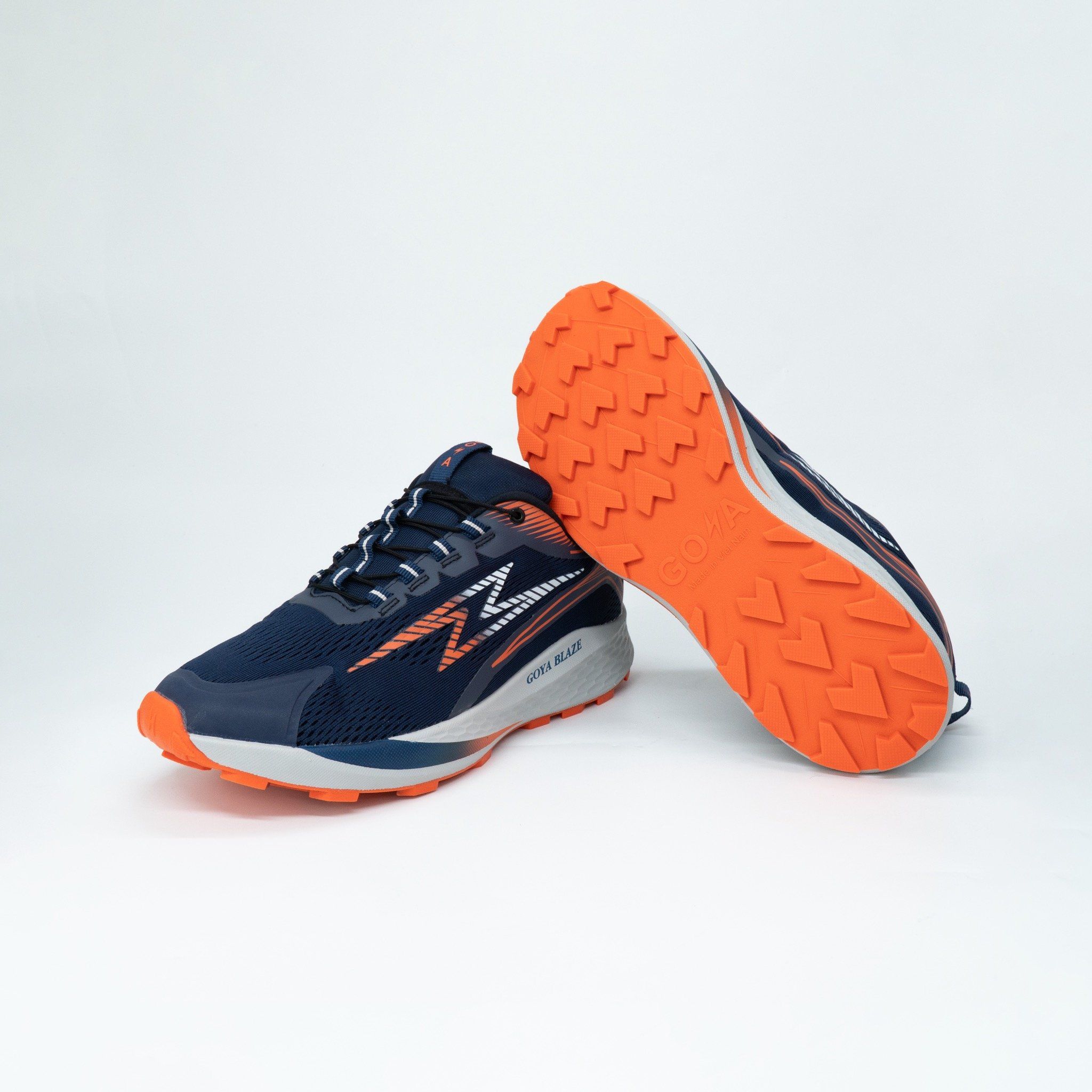  Giày Thể Thao Chạy Bộ, Leo Núi Nam Nữ Goya Trail Blaze Năm 2025 Xanh Dương Đế Cam 