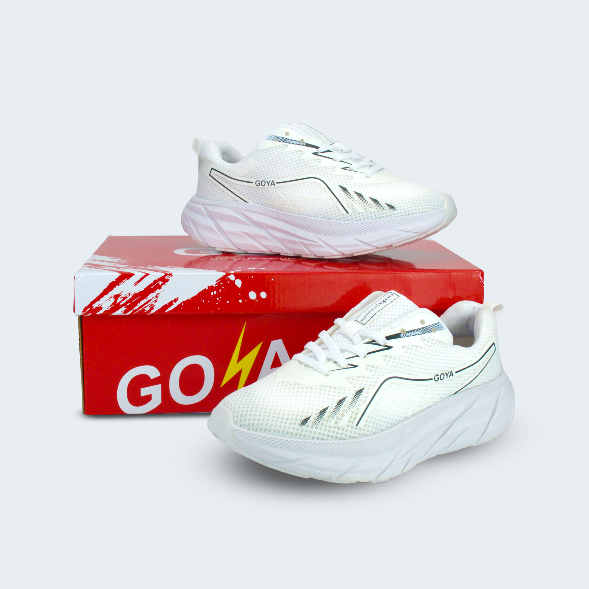  [SNGY] Giày Thể Thao Chạy Bộ Nam Nữ Goya Plus Năm 2025 Full Trắng V1 