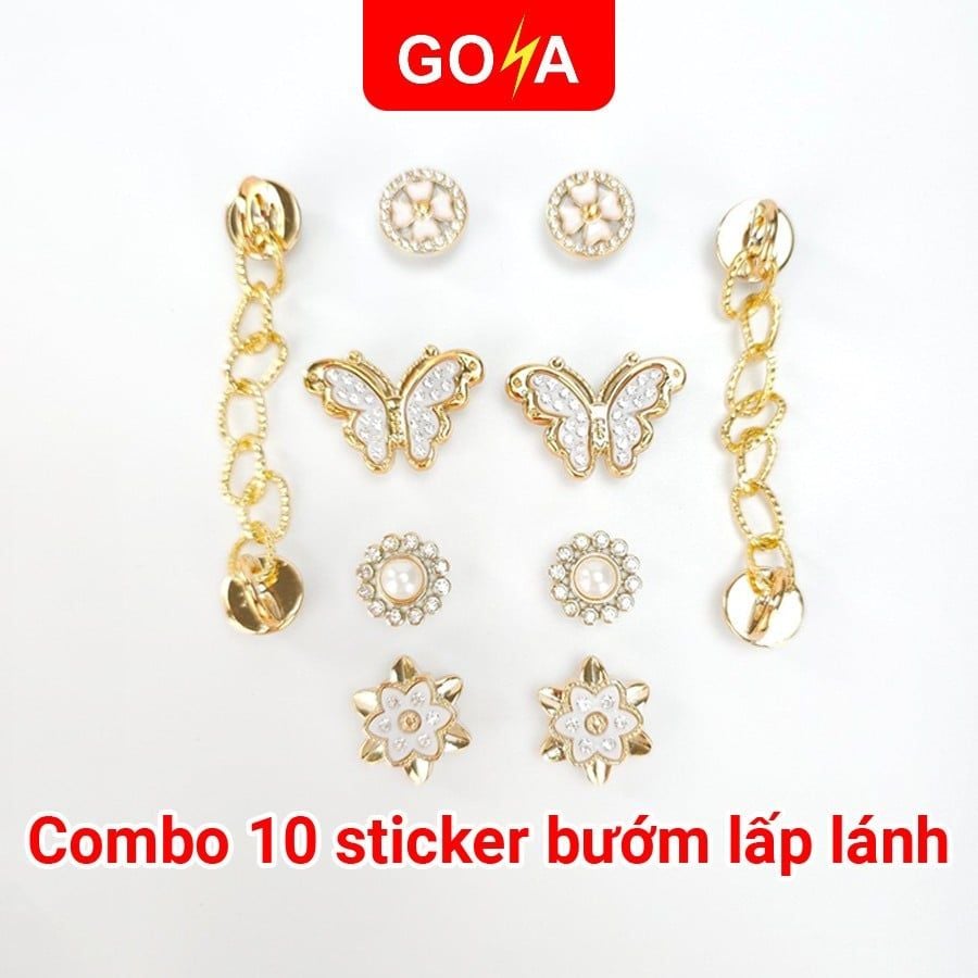  Bộ 10 Sticker Charm, Jibbitz trang trí dép GOYA 