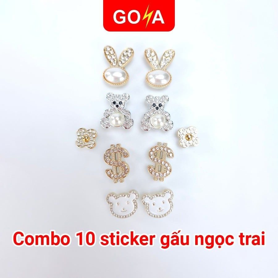  Bộ 10 Sticker Charm, Jibbitz trang trí dép GOYA 