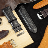  Dây da đồng hồ Kim Bảo WKVT3LSN12D vân Cá Sấu Nhỏ 