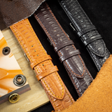  Dây da đồng hồ Kim Bảo WKVT3LSN12D vân Cá Sấu Nhỏ 