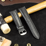  Dây da đồng hồ Kim Bảo WKVT3LKD12D vân Da Kỳ Đà 