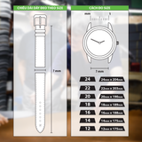  Dây da đồng hồ Kim Bảo WKVT3LKM12D vân Chân Kim Mịn 