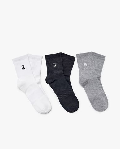  MLB - Set 3 vớ unisex cổ cao Small Logo Embroidered 