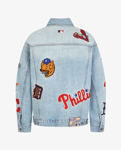  MLB - Áo khoác denim thời trang Artwork Play Premium 