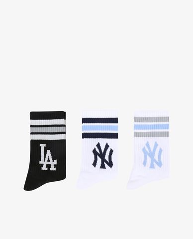  MLB - Vớ cổ cao thời trang Stripe Big Logo 