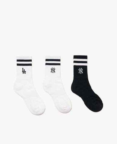  MLB - Set 3 vớ cổ cao Two Line Small Logo 