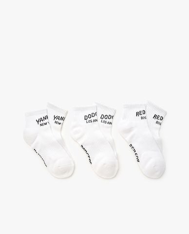  MLB - Set 3 vớ unisex cổ thấp Sportive Varsity 