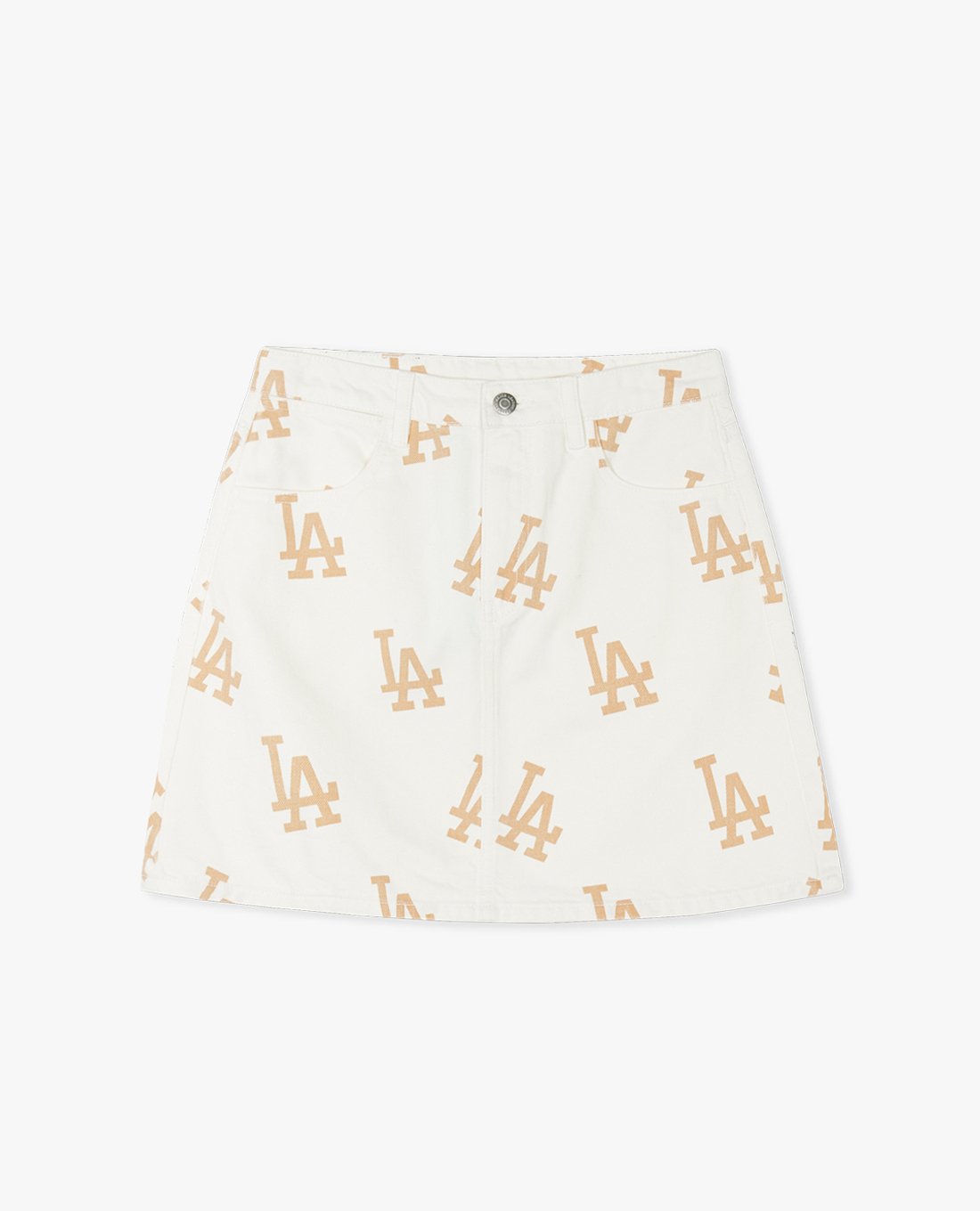 MLB - Chân váy denim mini phom chữ A Basic Multi Megalogo Print