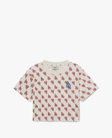  MLB - Áo croptop nữ cổ tròn tay ngắn Classic Monogram 