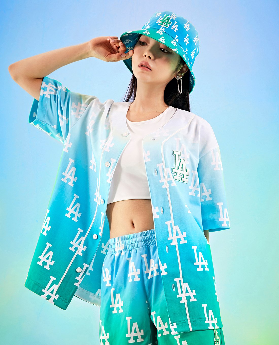 MLB - Áo bóng chày unisex tay ngắn Gradation Monogram
