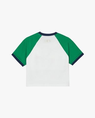  MLB - Áo croptop nữ cổ tròn tay ngắn Varsity 