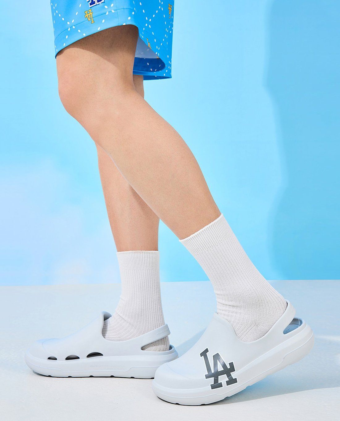 MLB - Giày clog unisex mũi tròn Chunky Bouncer