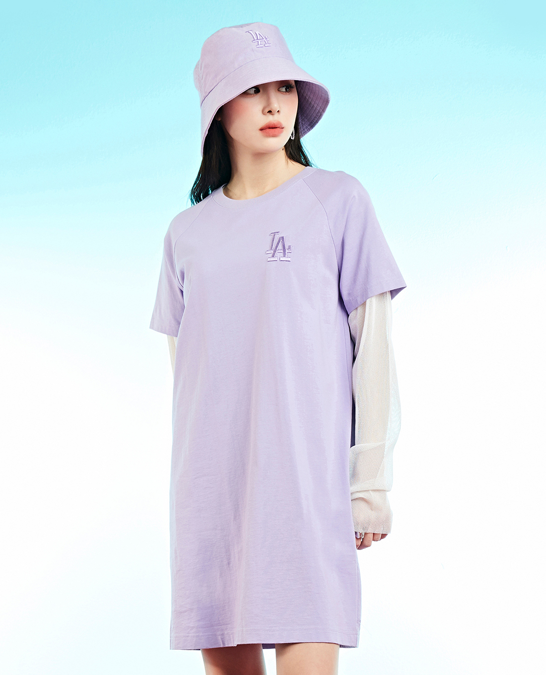 MLB - Đầm mini ngắn tay phom suông Wms Basic