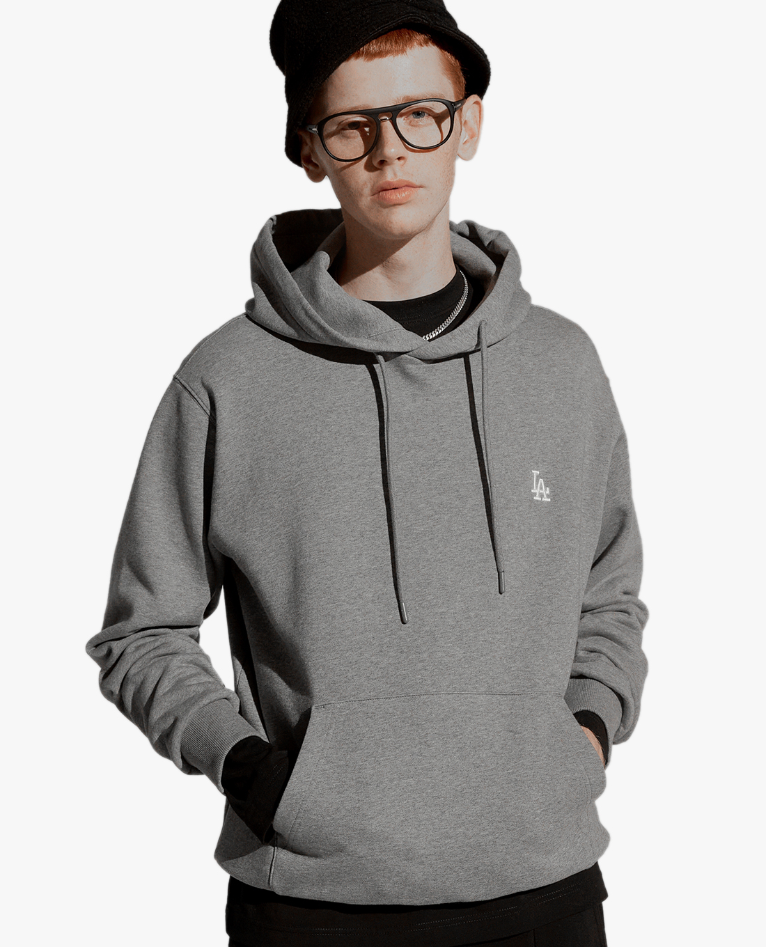 MLB - Áo hoodie tay dài phối mũ thời trang Big Logo