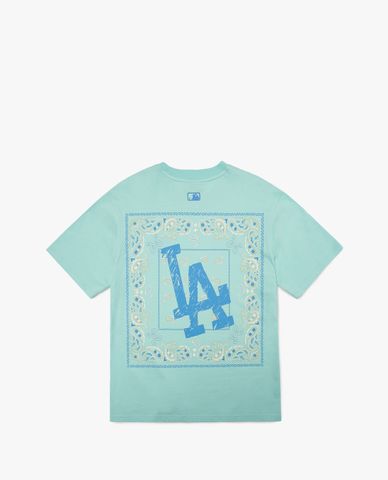  MLB - Áo thun unisex cổ tròn tay ngắn Paisley Back Logo 