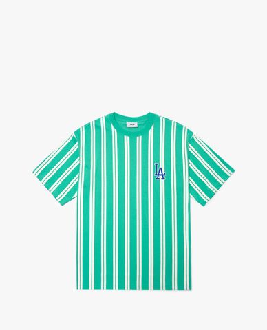  MLB - Áo thun unisex cổ tròn tay ngắn Ethnic Stripe Mega Overfit 