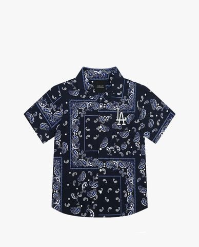  MLB - Áo sơ mi ngắn tay Paisley Back Logo 