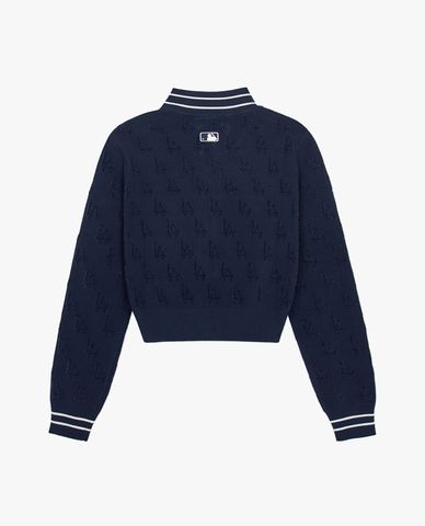  MLB - Áo khoác cardigan unisex cổ tròn tay dài Monogram 