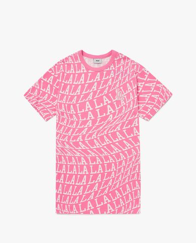  MLB - Đầm mini ngắn tay phom suông Illusion 