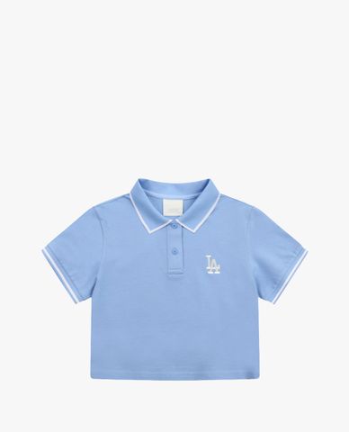  MLB - Áo thun nữ croptop cổ bẻ Basic Crop Pique 