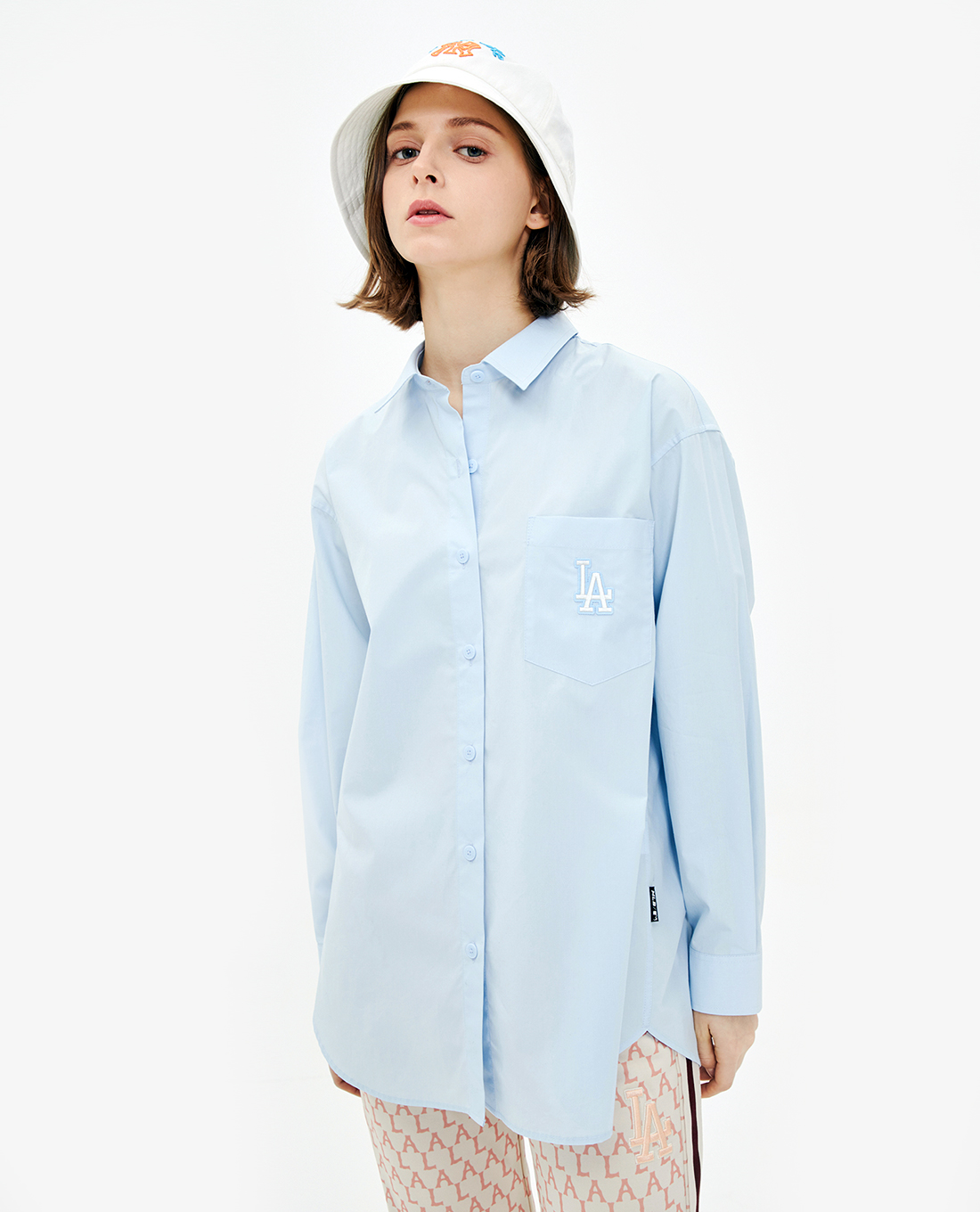 MLB - Áo sơ mi tay dài Logo Embroidery Basic