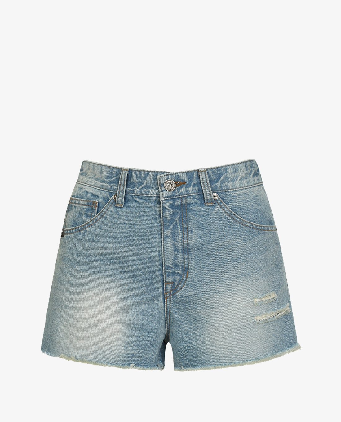 MLB - Quần short nữ rách gấu Denim