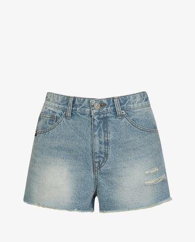  MLB - Quần short nữ rách gấu Denim 