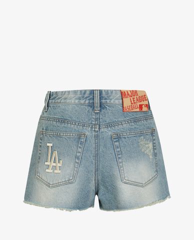  MLB - Quần short nữ rách gấu Denim 