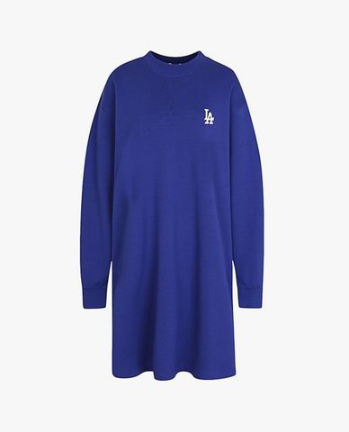  MLB - Đầm mini cổ tròn tay dài phom suông thời trang 