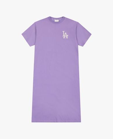  MLB - Đầm midi nữ ngắn tay cổ tròn Logo Basic 