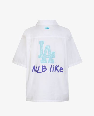  MLB - Áo sơ mi tay ngắn phom suông MLB Like 