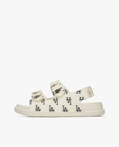  MLB - Giày sandals unisex đế thấp quai ngang Chunky Monogram 