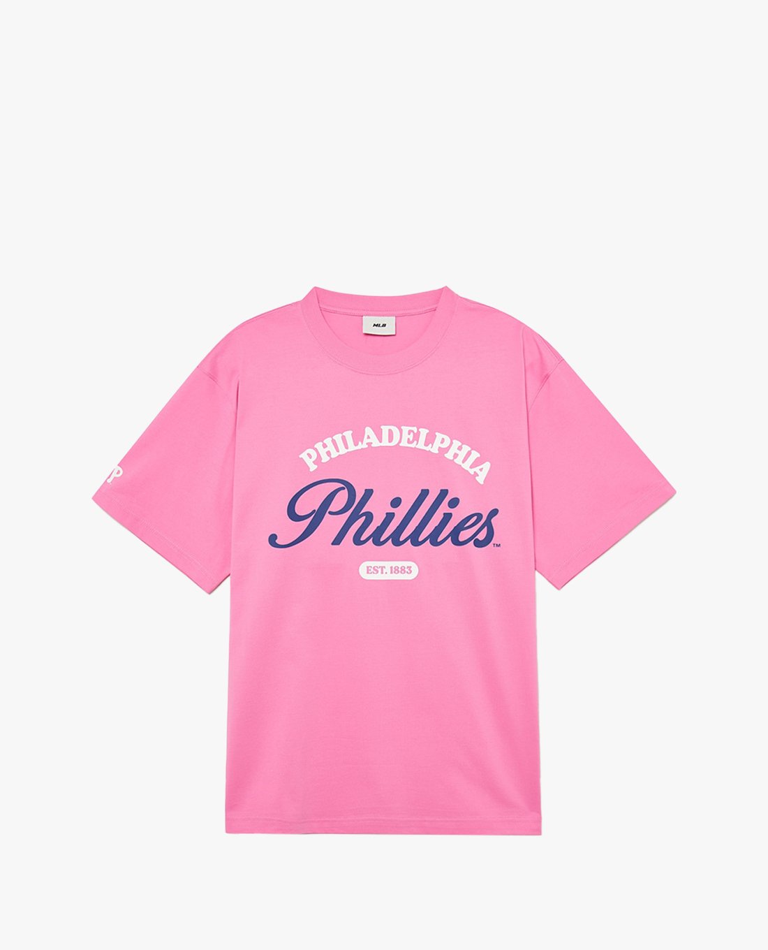 MLB - Áo thun unisex cổ tròn tay ngắn Varsity Cursive Graphic Overfit