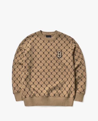  MLB - Áo sweatshirt tay dài cổ tròn Monogram Diamond All Overfit 
