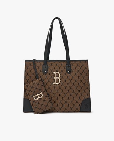  MLB - Túi tote chữ nhật Monogram Diamond Jacquard Shopper 