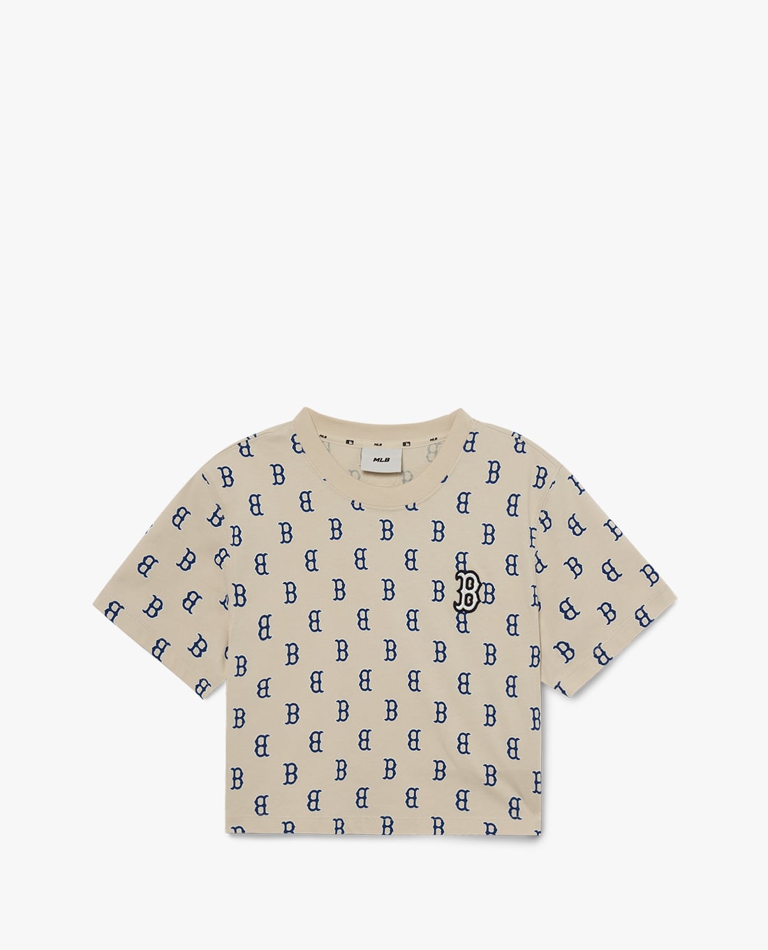 MLB - Áo croptop nữ cổ tròn tay ngắn Classic Monogram