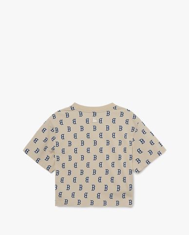  MLB - Áo croptop nữ cổ tròn tay ngắn Classic Monogram 