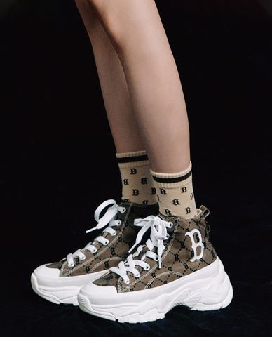  MLB - Vớ cổ cao Monogram Stripe 