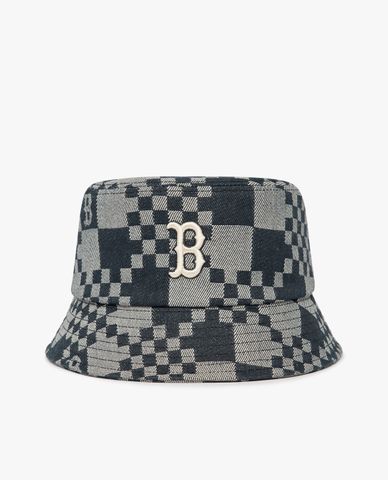  MLB - Nón bucket thời trang unisex Checker Board Denim Like 