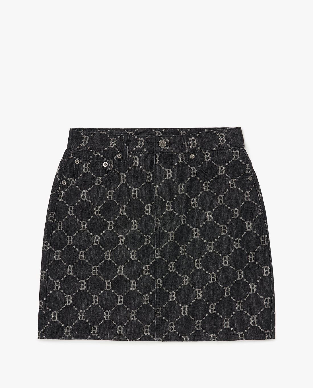 MLB - Chân váy denim chữ A Dia Monogram Jacquard