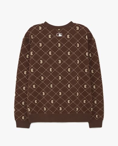  MLB - Áo sweatshirt unisex cổ tròn tay dài Diamond Monogram Jacquard 