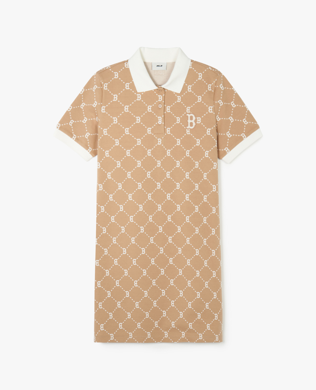 MLB - Đầm polo nữ cổ bẻ tay ngắn mini Diamond Monogram Jacquard Piqué