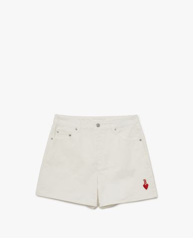  MLB - Quần shorts jeans nữ Heart One Point Solid 