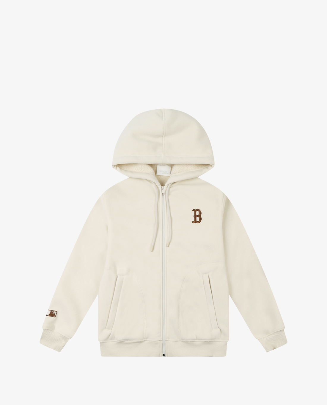 MLB - Áo hoodie tay dài phối zip Fleece Fleece Big Logo