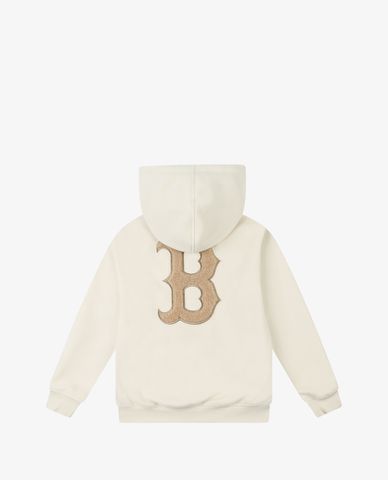  MLB - Áo hoodie tay dài phối zip Fleece Fleece Big Logo 