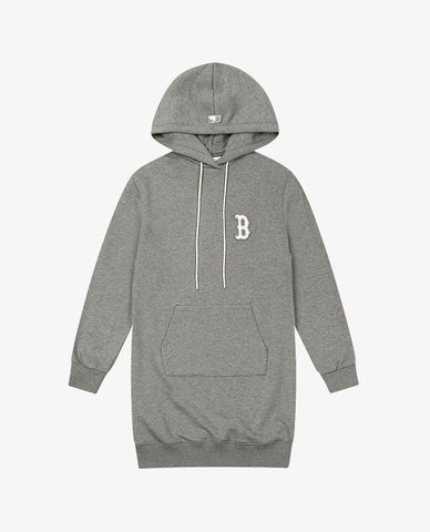  MLB - Đầm midi phối mũ phom suông tay dài Overfit 