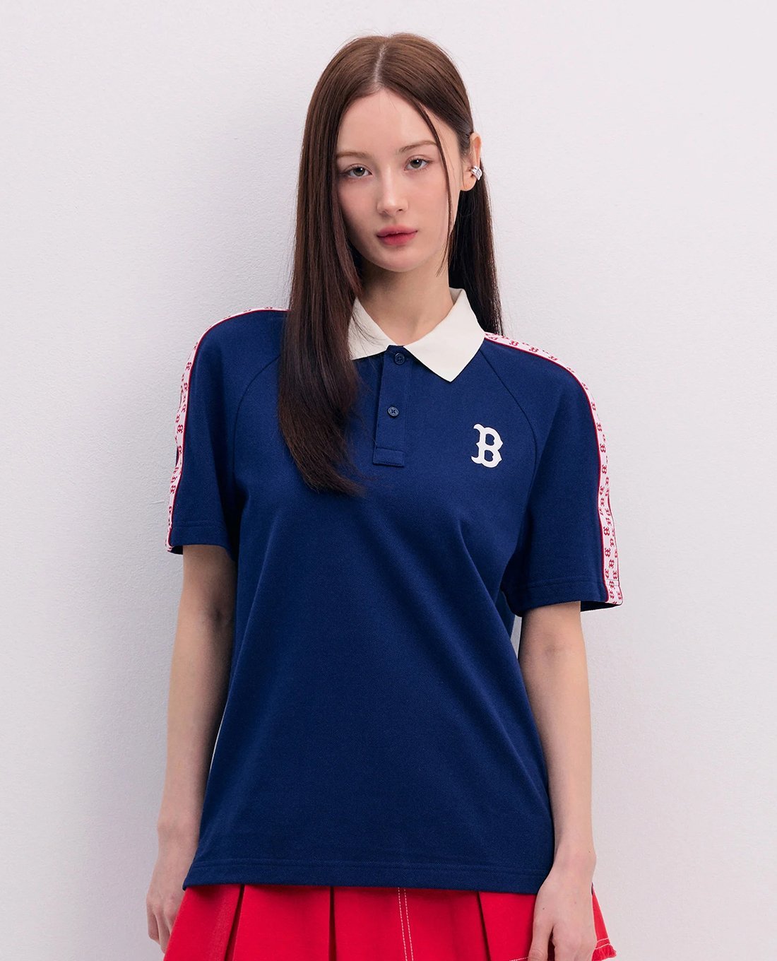 MLB - Áo polo unisex cổ bẻ tay ngắn Monogram Part Pattern Collar